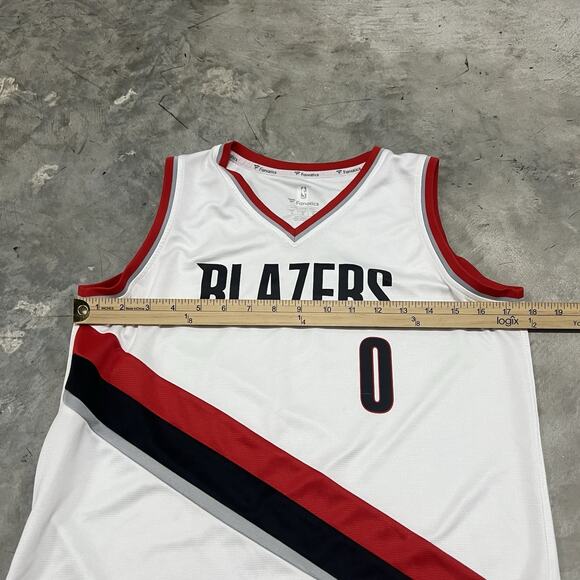 Portland Trail Blazers Damian Lillard #0 Jersey Size Youth Large White - Picture 3 of 6